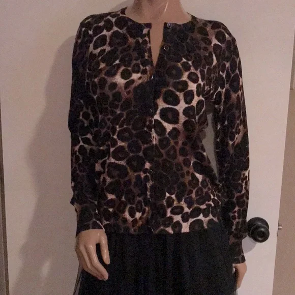 ava paige Tops Nwt Leopard Print Cardigansweater Medium Poshmark